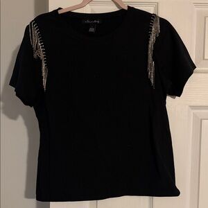Black Embellished Women's Top